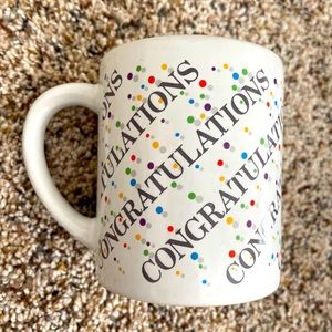 Vintage Greeting Card Mugs Applause 1984 CONGRATULATIONS Ceramic Coffee Tea Mug